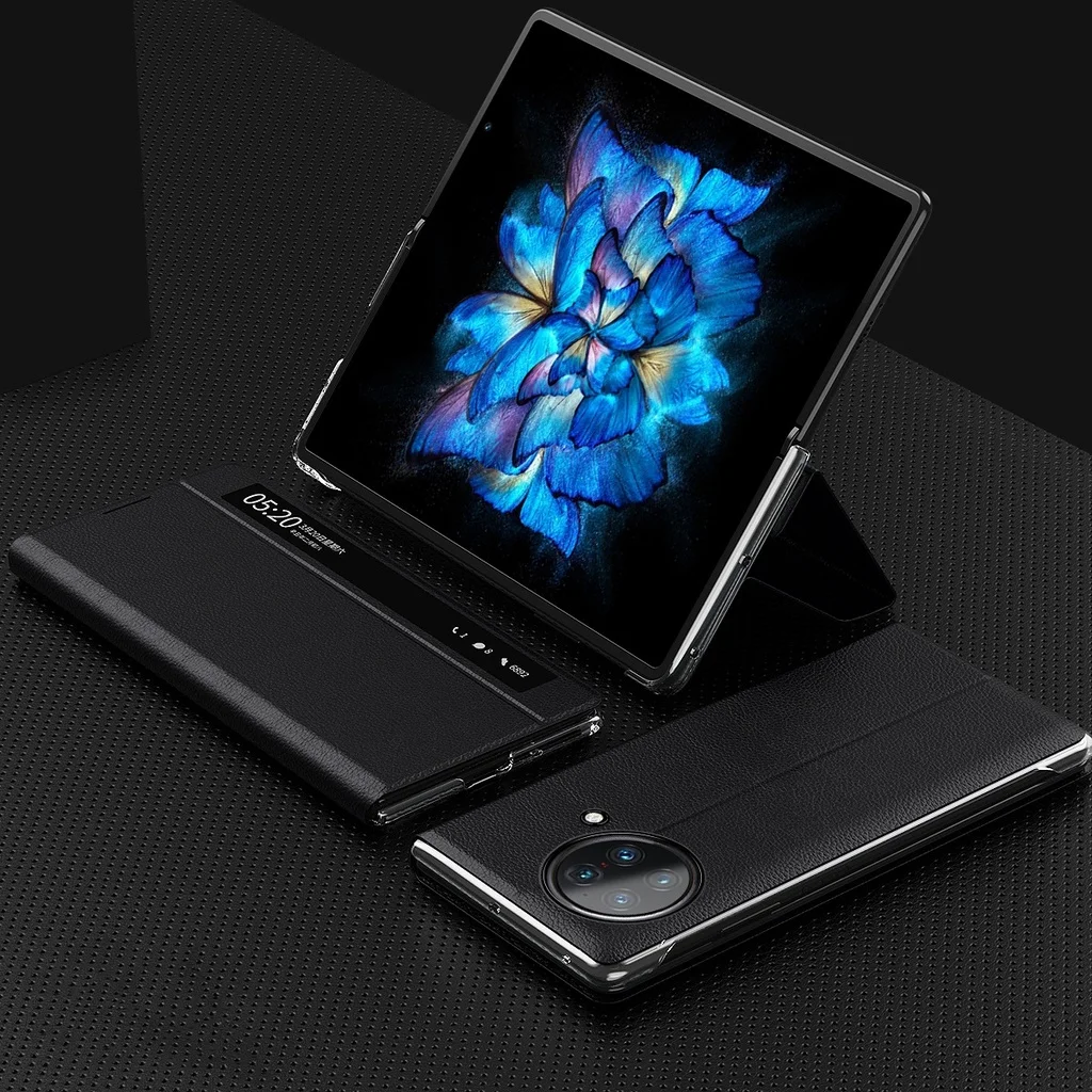 

Кожаный чехол с умным окошком для Vivo X Fold