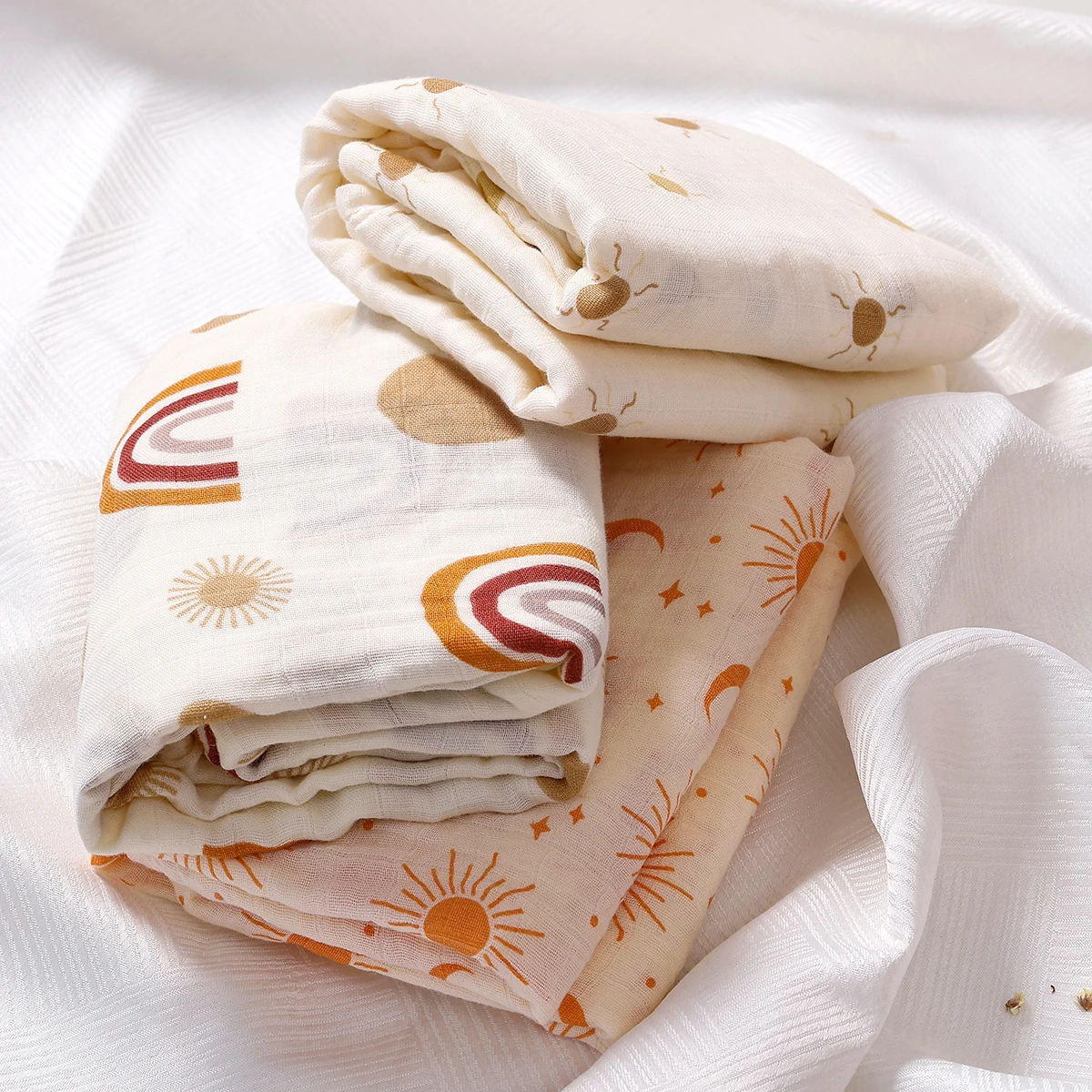 Elinfant Multi-functional Cotton/Bamboo Cotton Muslin Swaddle Blanket For Bath Receiving Photography cotton swaddle