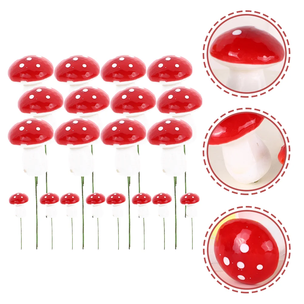 

Mini Foam Mushroom Cupcake Toppers Cake Picks Decoration DIY Craft Wreath Garden Potted Plants Ornament