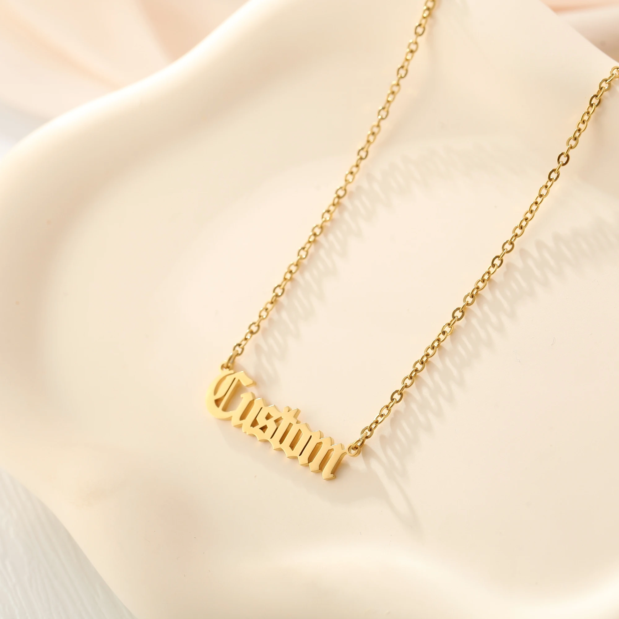 Custom Name Necklace For Women Any Font with Rolo Chain Gold Nameplate Necklace Best Friend Perfect Birthday Gift Choker 2023