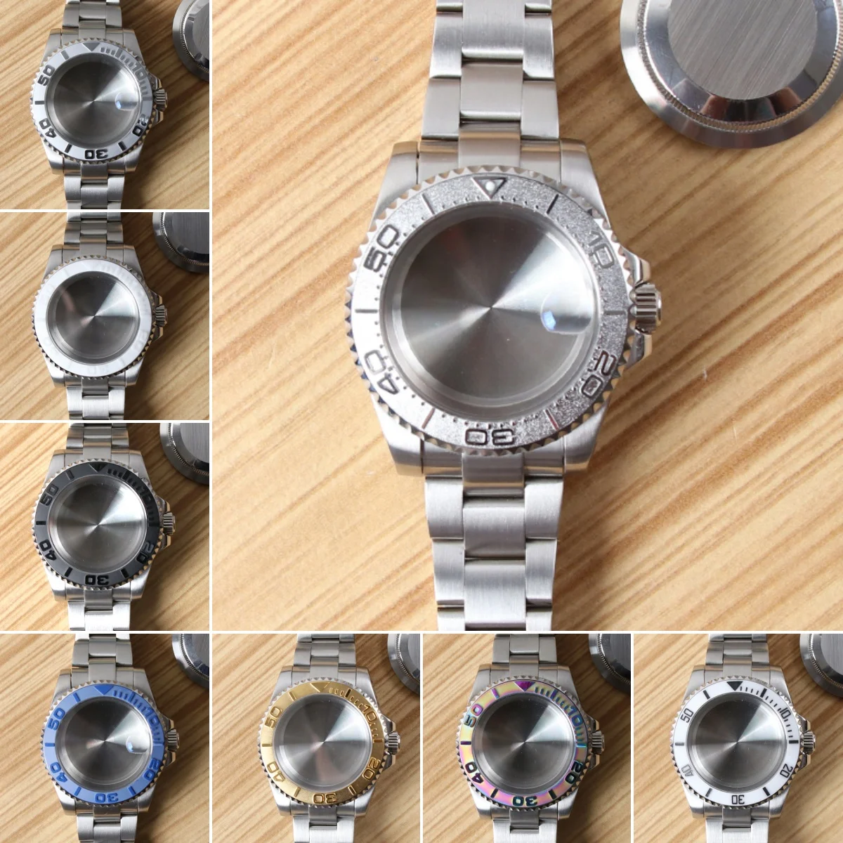 

NH35 Watch Accessories 40MM Watch Case 904L Steel Band Sapphire Crystal Ceramic Bezel Waterproof For GMT NH35 NH36 NH38 Movement