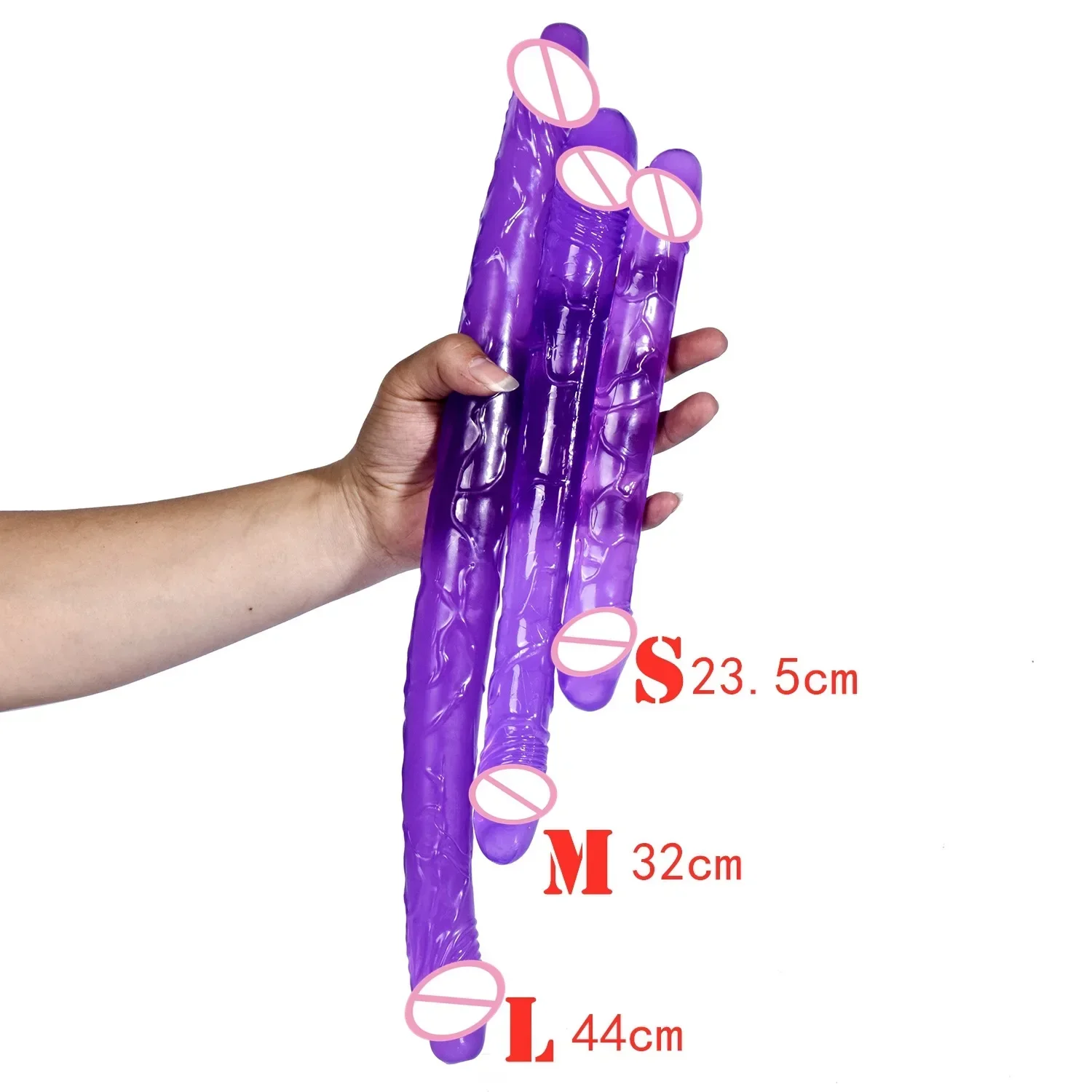 Double head Dildo Long Jelly Realistic Dildo Double Ended Flexible Big Penis for Women Masturbator Sex Toys for Lesbian