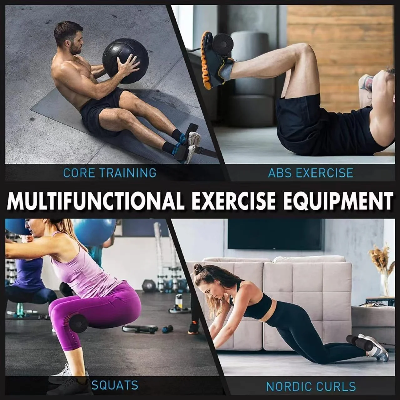 1Pcs Hamstring Curl Strap Nordic Home Workout for Gear Hamstring Curls Spanish Squats Ab Workout Nordic Curl Sit Up Machine Gym 4