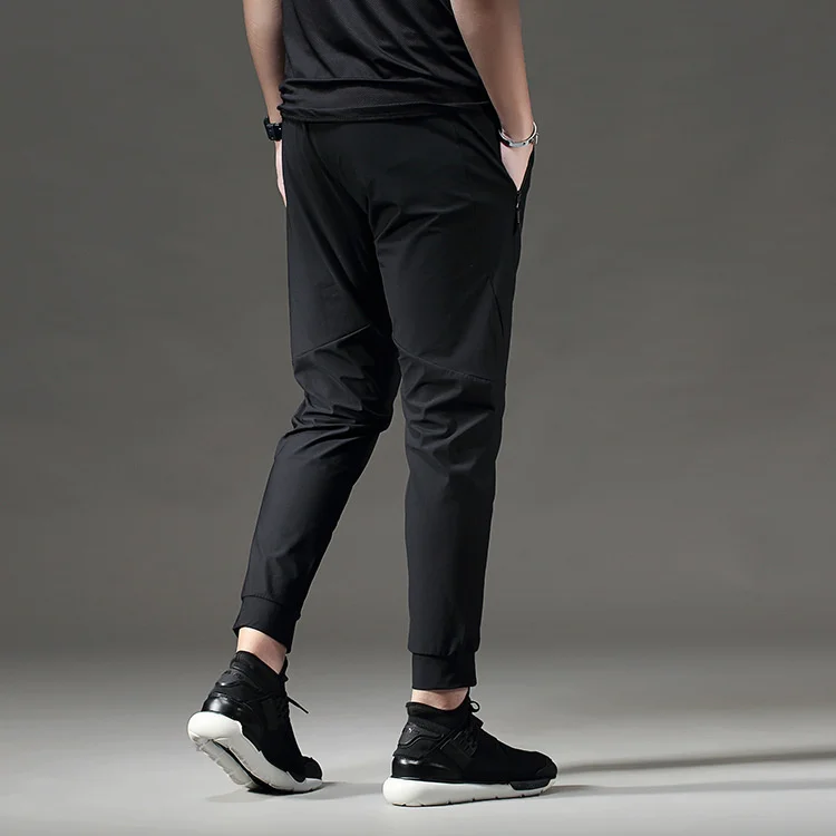 Summer Sexy Invisible Double Zippers Open Crotch Pants Quick Dry Trousers Men Sports Running Outdoor Sex Clothing Plus Size