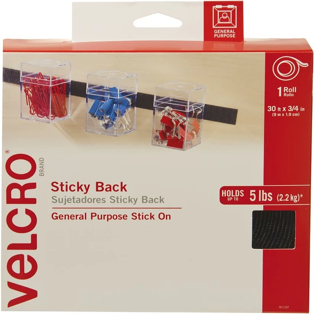 Sticky Back Tape Self Adhesive Hook Loop 4 Sets Black VELCRO BRAND  Waterproof for sale online