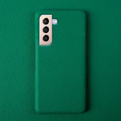 Luxury Genuine Leather Phone Case - Stylish Fashion Cover for Galaxy S20 FE (Light Green)