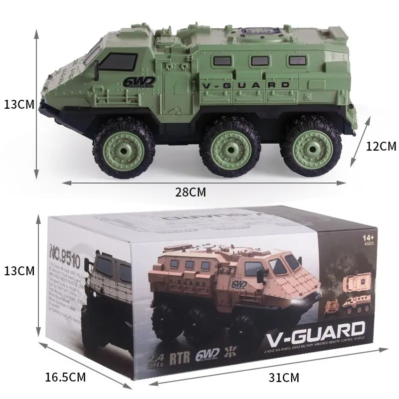 Remote Control Car 1/16 6WD Military RC Truck High Speed RC