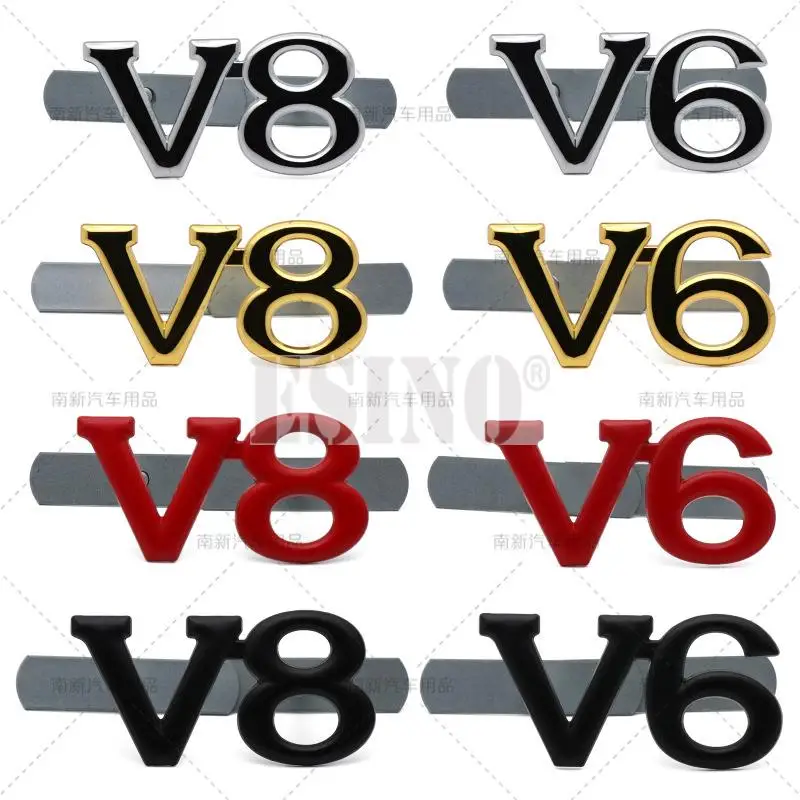 

Автомобильный Стайлинг 3D V6 V8 металлический цинковый сплав задний Багажник крыло Гриль значок кузов задняя дверь Дискретная декоративная эмблема
