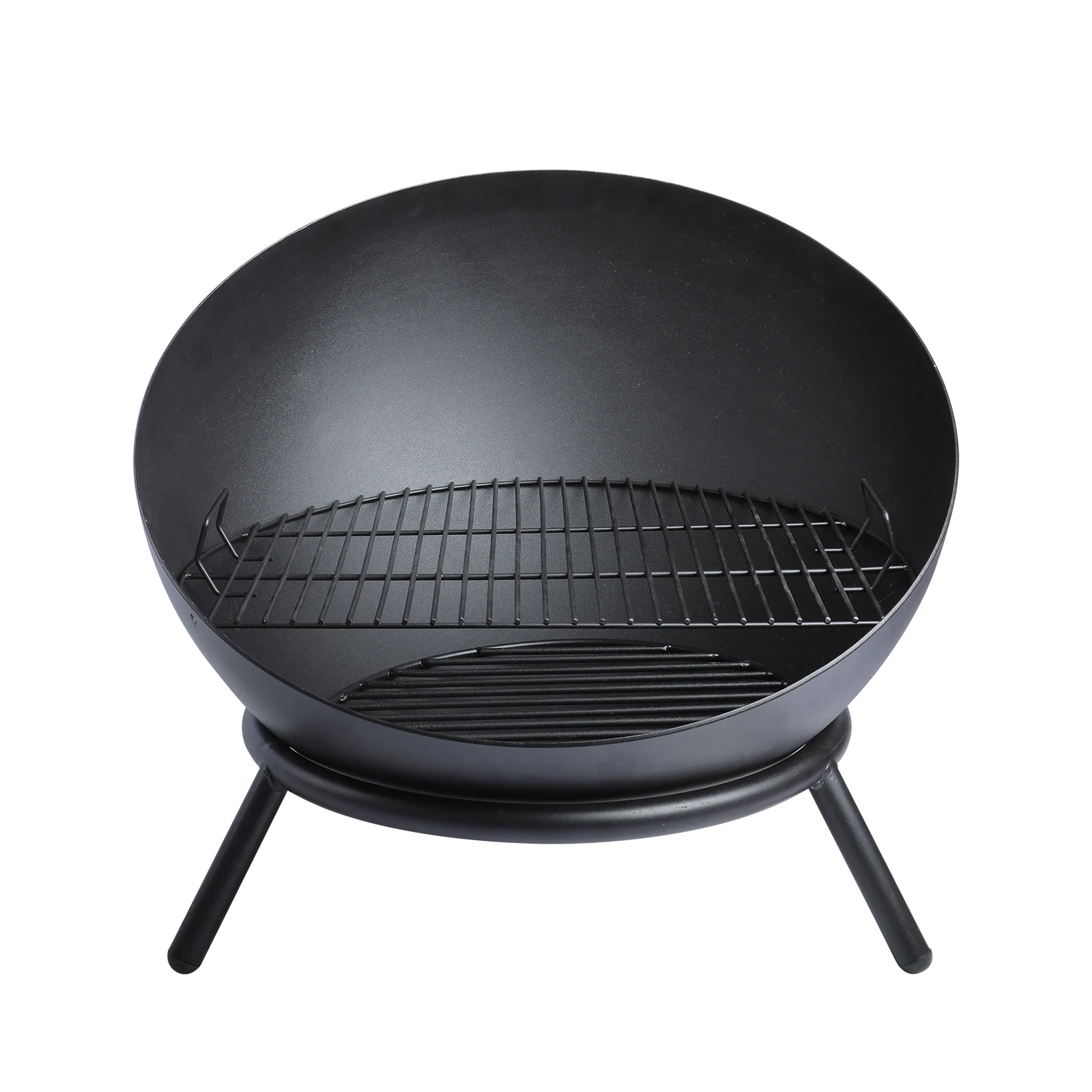 24-Inch Fire Pit Set Wood Burning Brazier for Outside Outdoor