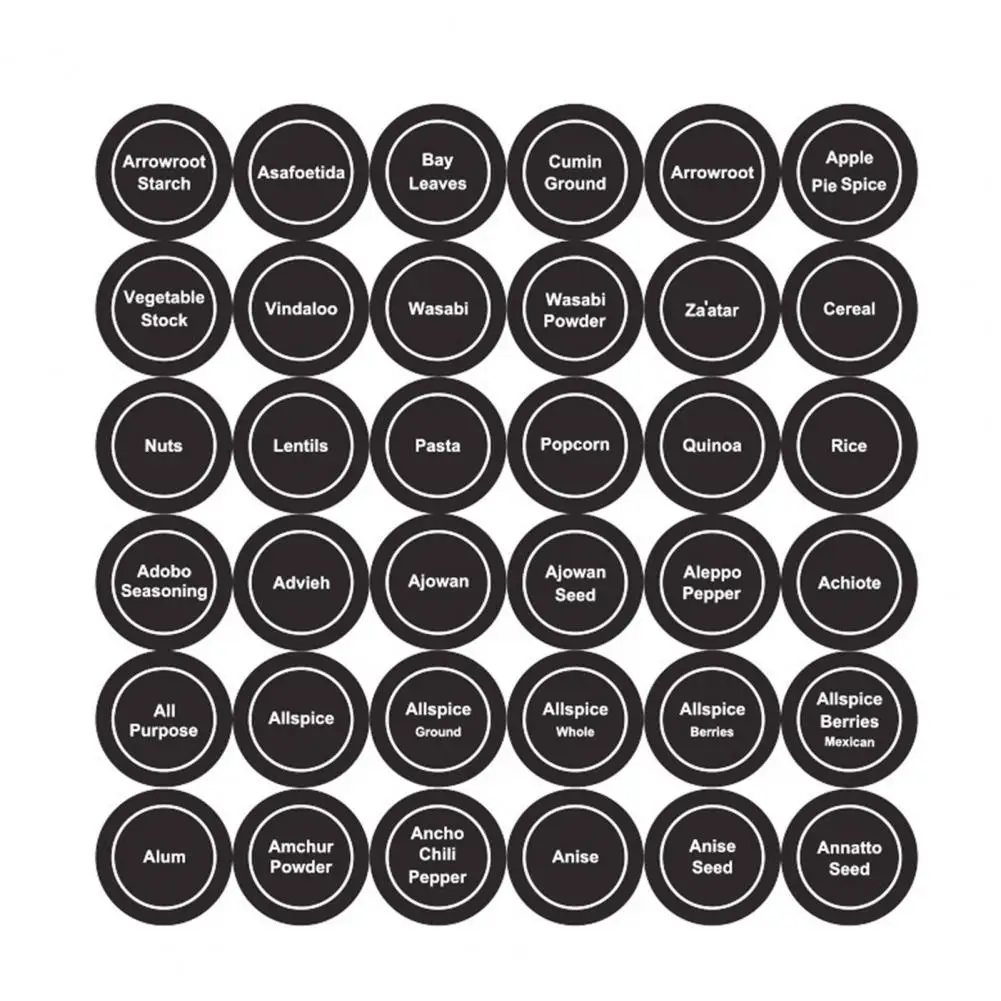 180Pcs Dining Table Salt Sugar Spice Jar Tagging Chalkboard Sticker Round Shape Chalkboard Sticker