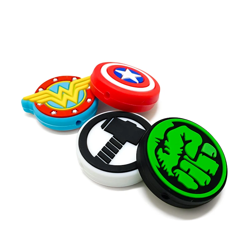 5pcs Marvel Cartoon Silicone Beads Mini Silicone Beads For Jewelry Making DIY Necklace Bracelet Jewelry Accessories