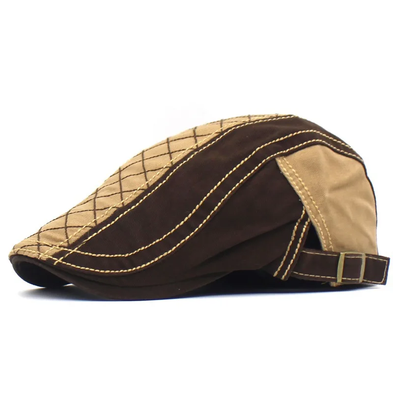 Men's Retro Berets Hat For Women Cotton Visors Embroidery Letter Flat Caps Artist Peaked Newsboy Cap