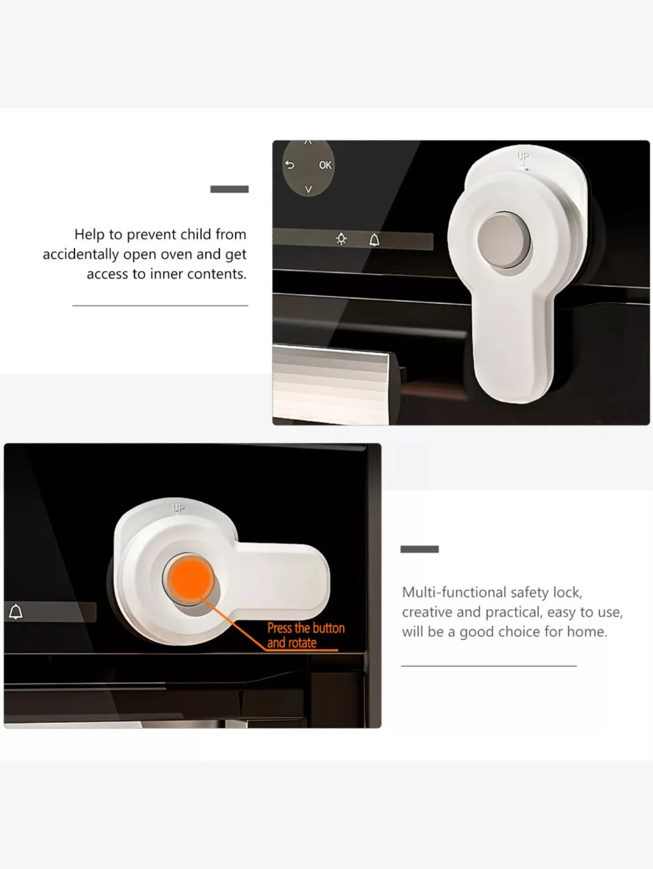 2 Pcs Oven Baby Safety Lock Door Closer Magnetic Child Locks for Cabinets
