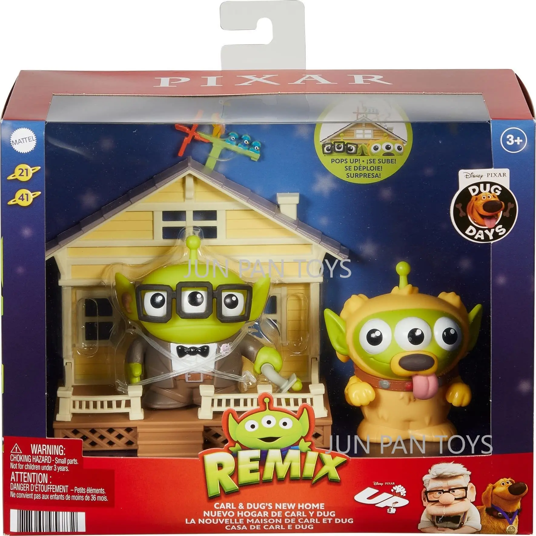 

Original Disney Toy Story 4 Pixar Alien Remix Carl Fredricksen Dug 2 Figures House Dug Days Movie Character Collectors Gift Toy