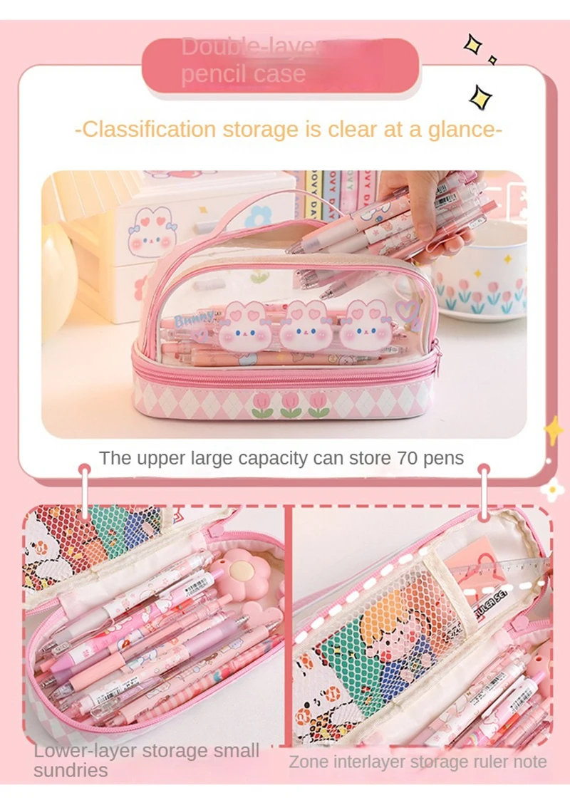 pencil bag case school bags supplies trousse scolaire stylo papelaria  estuches transparent pencilcase cute estojo escolar