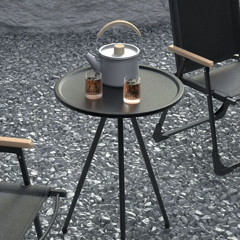 Outdoor small round table picnic tables and chairs Portable camping round table equipment set Outdoor