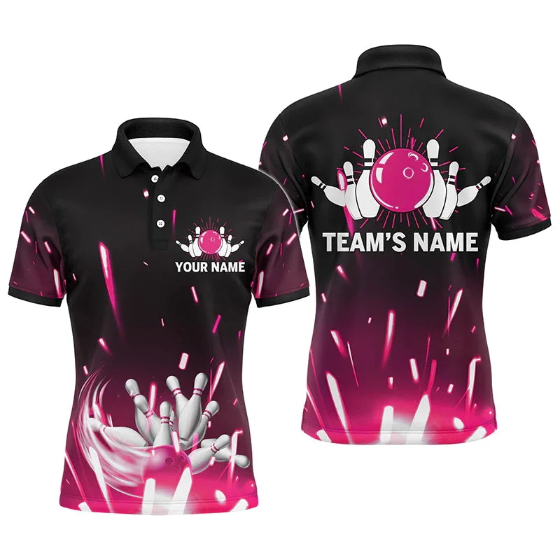 Personalisierter Name Bowling 3D-gedrucktes Sommer-Poloshirt Unisex Casual Kurzarm-T-Shirt Geschenk für Bowlingliebhaber POL-35 – Detail 19