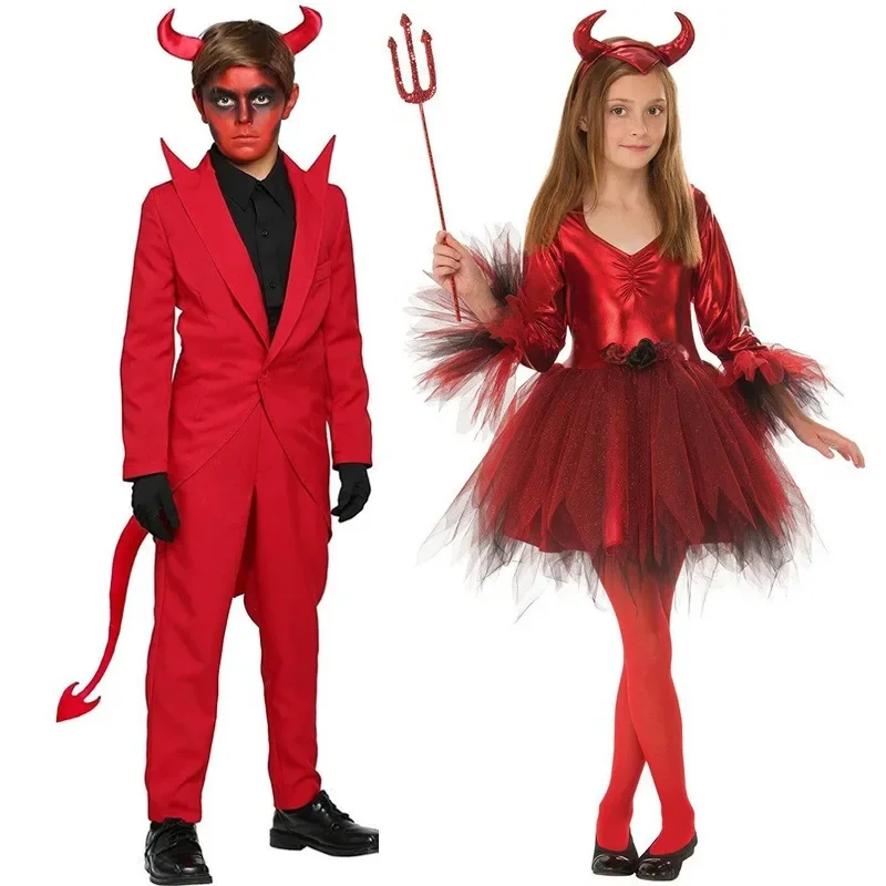 Celana Jaket setan merah-Танак gaun Cosplay Хэллоуин Танак-laki perempuan pakaian permainan pesta hantu banteng