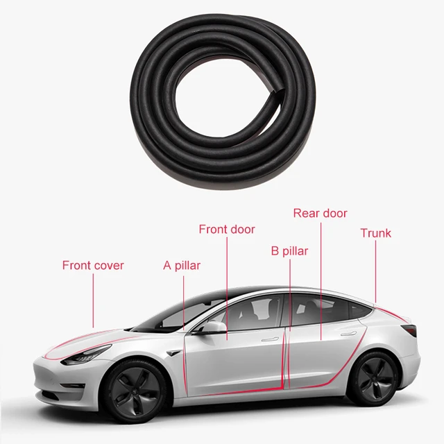 Für Tesla Modell 3 2017- 2020 2021 2022 2023 Auto Tür Dichtung Streifen Kit  Gummi Noise Isolierung Weathers Dichtungen zubehör - AliExpress