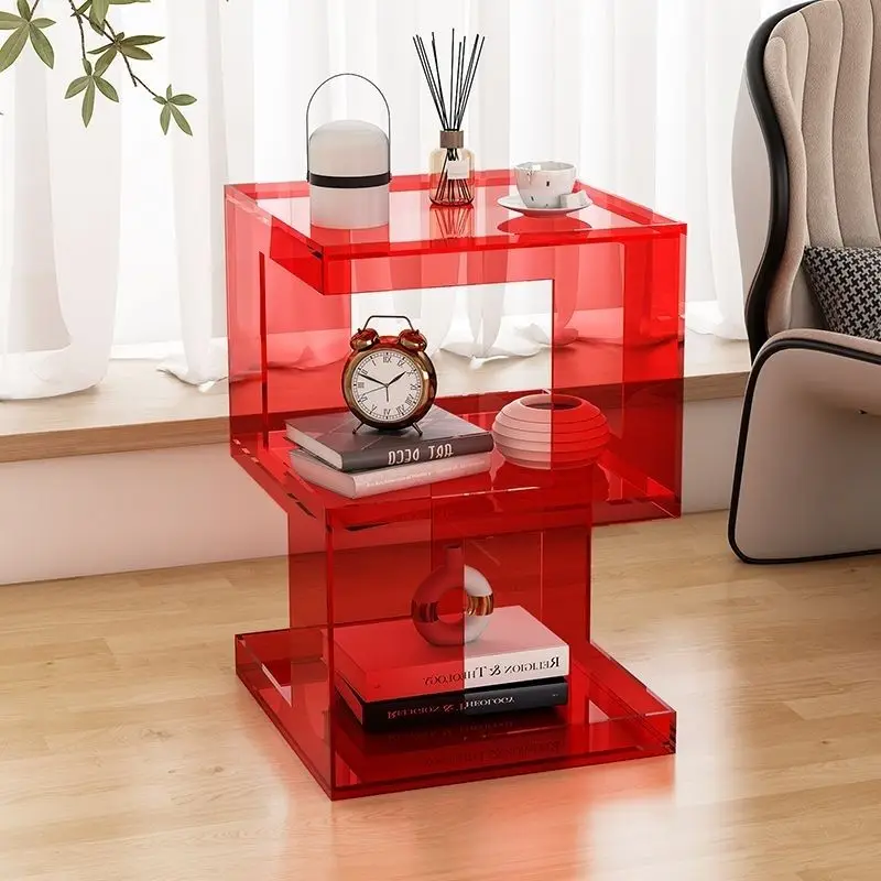 Luxury Inspired Minimalist Creative Acrylic Living Room Side Table Sofa Coffee Table Storage Paint Free Eco Friendly