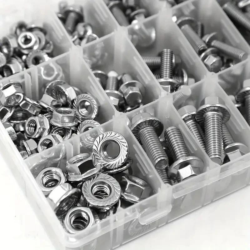 stainless steel Flange Bolts and Nuts Kit-M5 M6 M8 metric hex screw strap nuts corrosion resistant screw bolt nut set stainless steel screws hex nuts assortment kit 240