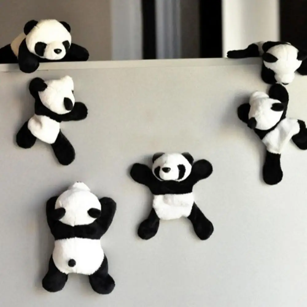 

Cute Plush Panda Fridge Magnet Home Decor Magnetic Stickers Home Whiteboard Decoration Photo Message Board Stickers