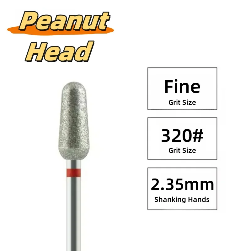 Nail drill bit 1Pcs peanut head diamond 5*12mm for manicure salon