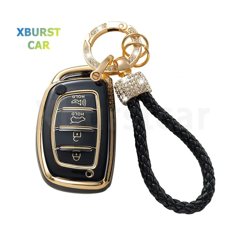 4 Buttons TPU Auto Shell For Hyundai Tucson Santa Fe Rena Sonata Elantra Creta Ix35 Ix45 I10 I30 I40 Car Smart Key Case Cover