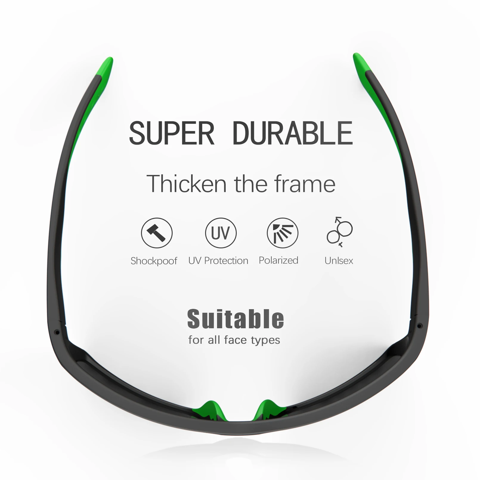 MAXJULI Lunettes de Soleil Polarisées Rectangulaires Extérieures pour Hommes Femmes, Lunettes de Soleil de Sport, Conduite, Pêche, Lunettes de Cyclisme 8122_voghion.com