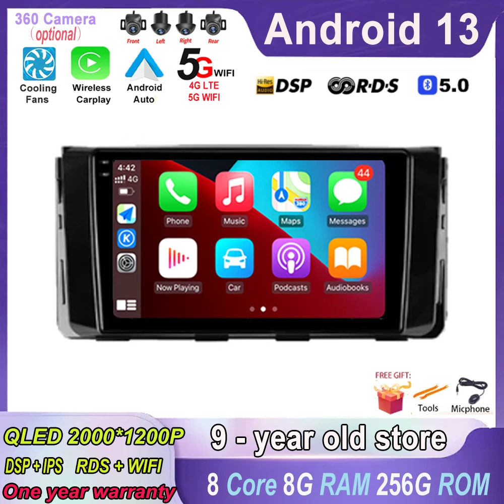 

Android 13 Car Radio Multimedia Video Player Navigation GPS For Hyundai H350 / SOLATI 2015 - 2021 5G WIFI BT 4G LET NO DVD QLED