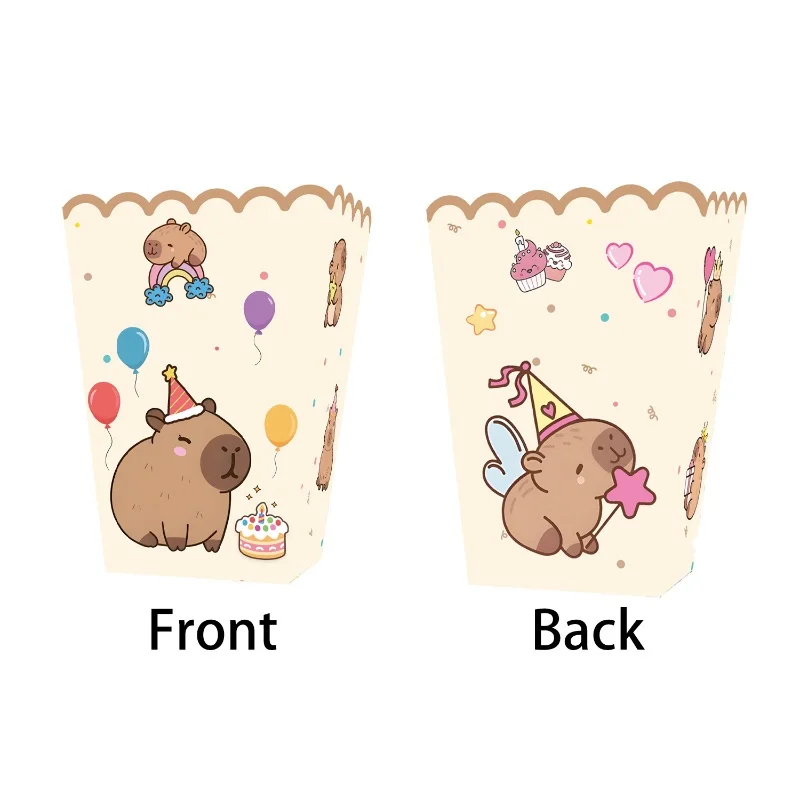 Capybara Geburtstagsparty-Geschenke, 3D-Aufkleber, Miniatur-Szene, Geschenktüte, Ballon, zum Aufhängen, Popcorn-Boxen, PVC-Strohhalm, Papa-Kreise, Brille – Detail 5