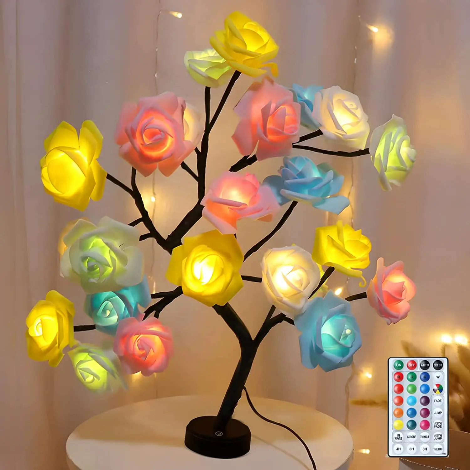

Светодиодная Ночная лампа в виде розы, USB, RGB, 17 цветов