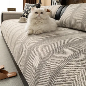 Nordic Twill Sofa Cover Non-slip All-inclusive Sofa Towel Slipcover Backrest Armrest Towel Anti-dirty L Shaped Couch Cushion