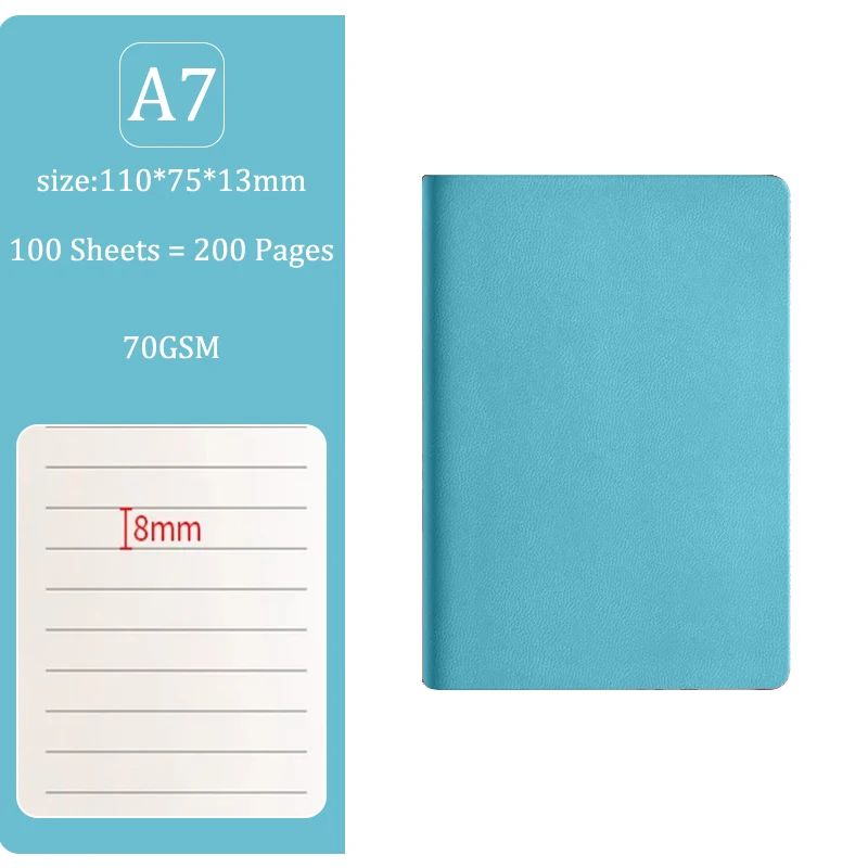 Compact Portable Notebook with Soft PU Cover, 100 Sheets, Ideal for Office, Travel, and Business Use