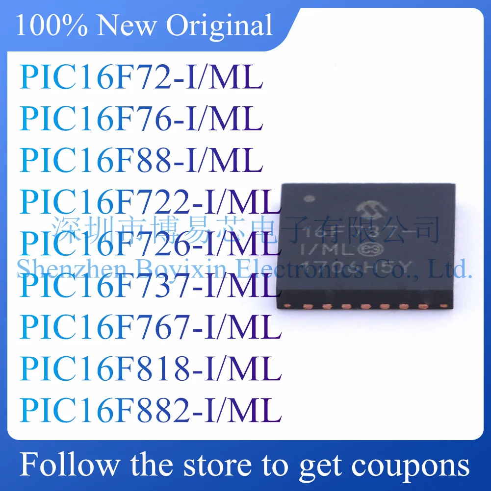 

NEW PIC16F72 PIC16F76 PIC16F88 PIC16F722 PIC16F726 PIC16F737 PIC16F767 PIC16F818 PIC16F882-I/ML.Microcontroller chip.
