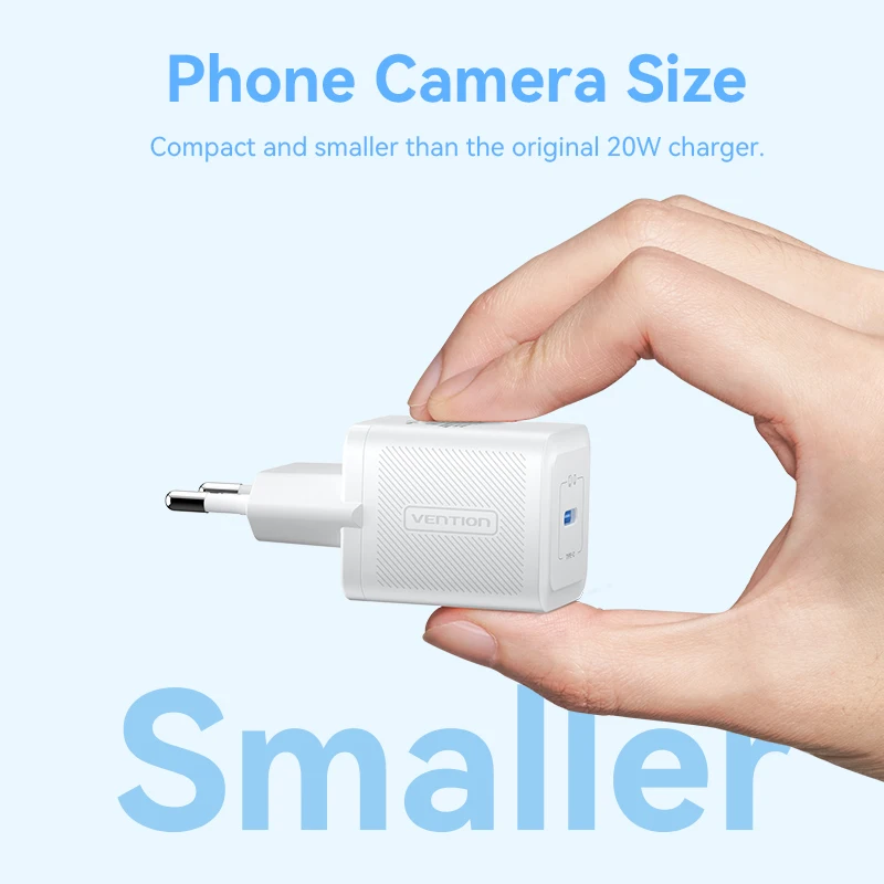 Vention 20W GaN Charger PD Fast USB Type C Charger USB C QC3