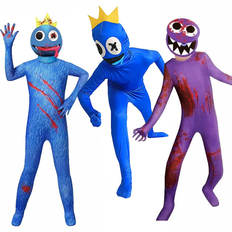 Arco-íris Amigos Traje Crianças Meninos Azul Monstro Wiki Cosplay Jogo de Terror  ROBLOX Halloween Macacão Canival Festa de Aniversário Traje - AliExpress