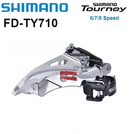 Shimano Tourney FD-TY710 dérailleur avant collier Top Swing 63-66° 7/8 vitesses Shimano Tourney FD-TY710 dérailleur avant collier Top Swing 63-66° 7/8 vitesses