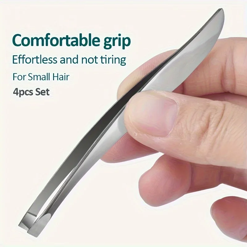 정밀 스테인리스 스틸 핀셋 눈썹 제모, 얼굴 털 제거, 잔털 제거, 블랙헤드 제거용 (비스듬한 팁)
