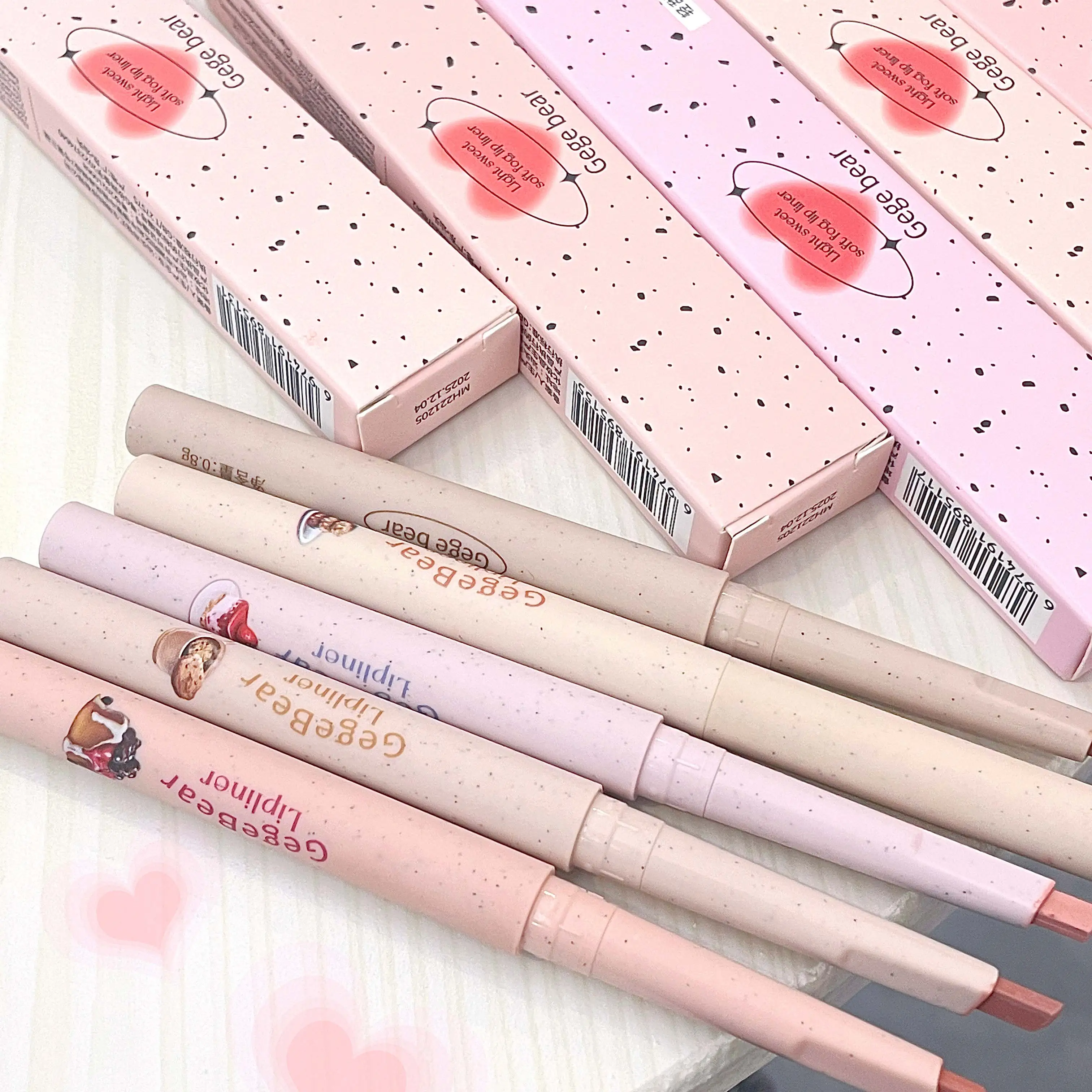 Nude Lip Liner Gege Bear Matte Velvet Lip Liner Pencil Long-lasting Waterproof Draw Lip Line Pen 6