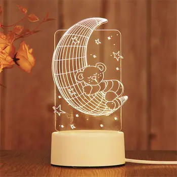 acrylic moon light, Half Moon Night Light Creative Acrylic LED Table Lamp 7