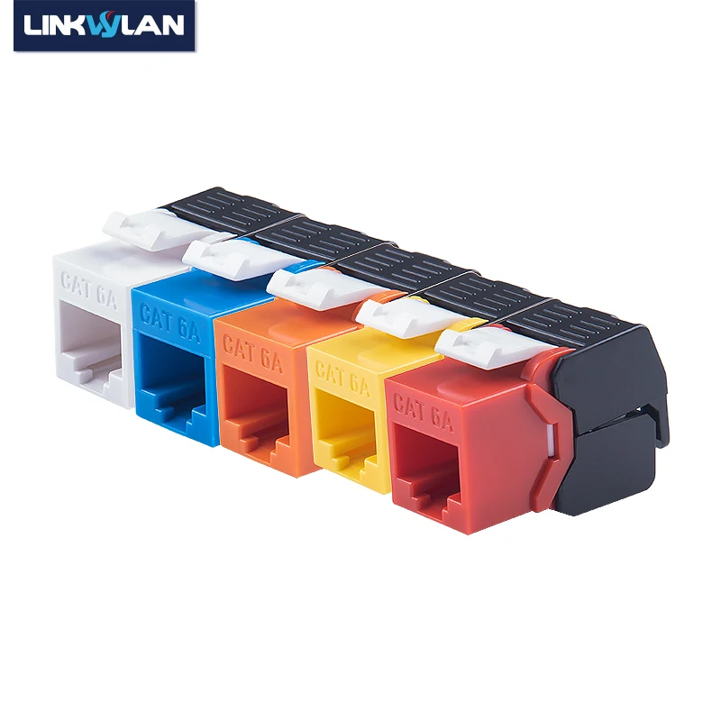 Ethernet Rj45 Cat6a Keystone Jacks Coloridos Módulos de Rede tipo Toolless Conexão sem Ferramenta Cores para Opcional 10g