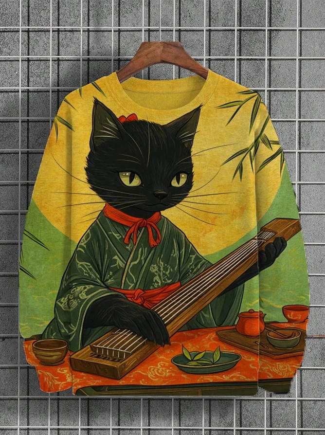 Sudadera con capucha japonesa para hombre, jersey con estampado de