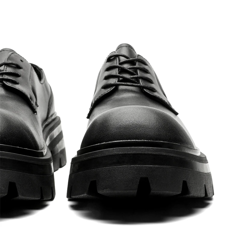 The Latest Business Formal Casual Comfortable Men's Shoes Men Thick Soled Best Man Shoes Black Leather Men British Senior