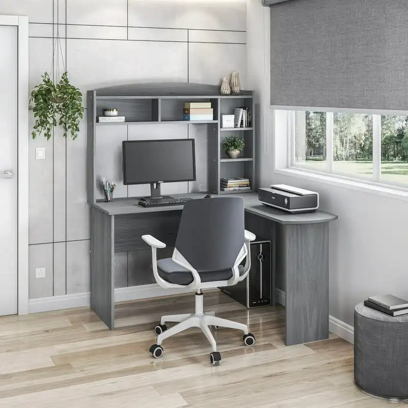 

Desk with Hutch, Grey