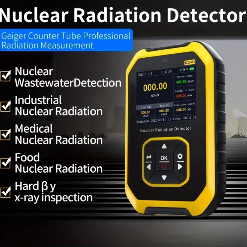 Radiation Detector Portable Geiger Counter Nuclear Personal Dosimeter X-ray &gamma;-ray &beta;-ray Radioactivity Tester Marble