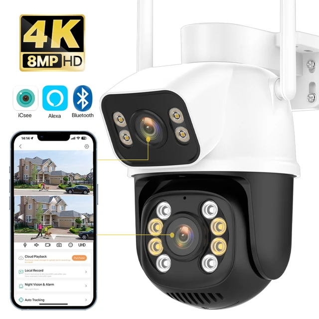 8ch 4k 8mp cctv segurança poe ptz sistema de câmera em casa kit de  vigilância de vídeo ao ar livre câmera ip detecção humanóide cor noite -  AliExpress