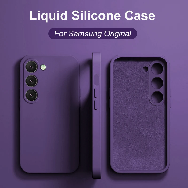 Plus Case Liquid Silicone Phone Case For Samsung Galaxy S23 S 23 S22 Ultra S24 FE S25 + Plus Soft Cover