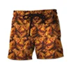 Funny Fast Food Pattern Beach Shorts Men 3d Printed Hamburger Quick Dry Surfing Running Shorts Street Sports Swimming Shorts 3