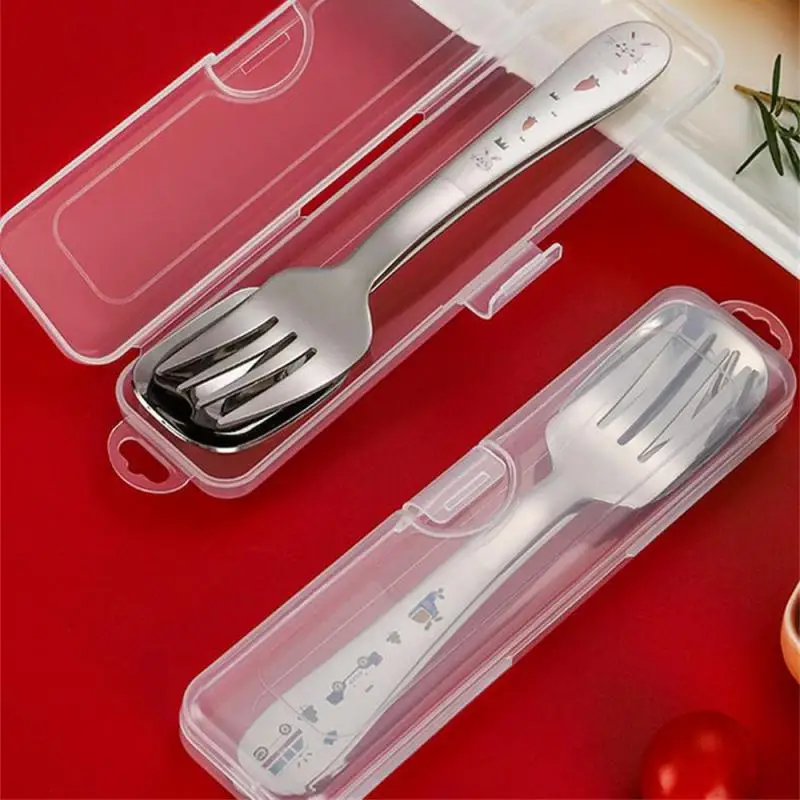 Children Tableware Spoon Fork Flat Headed